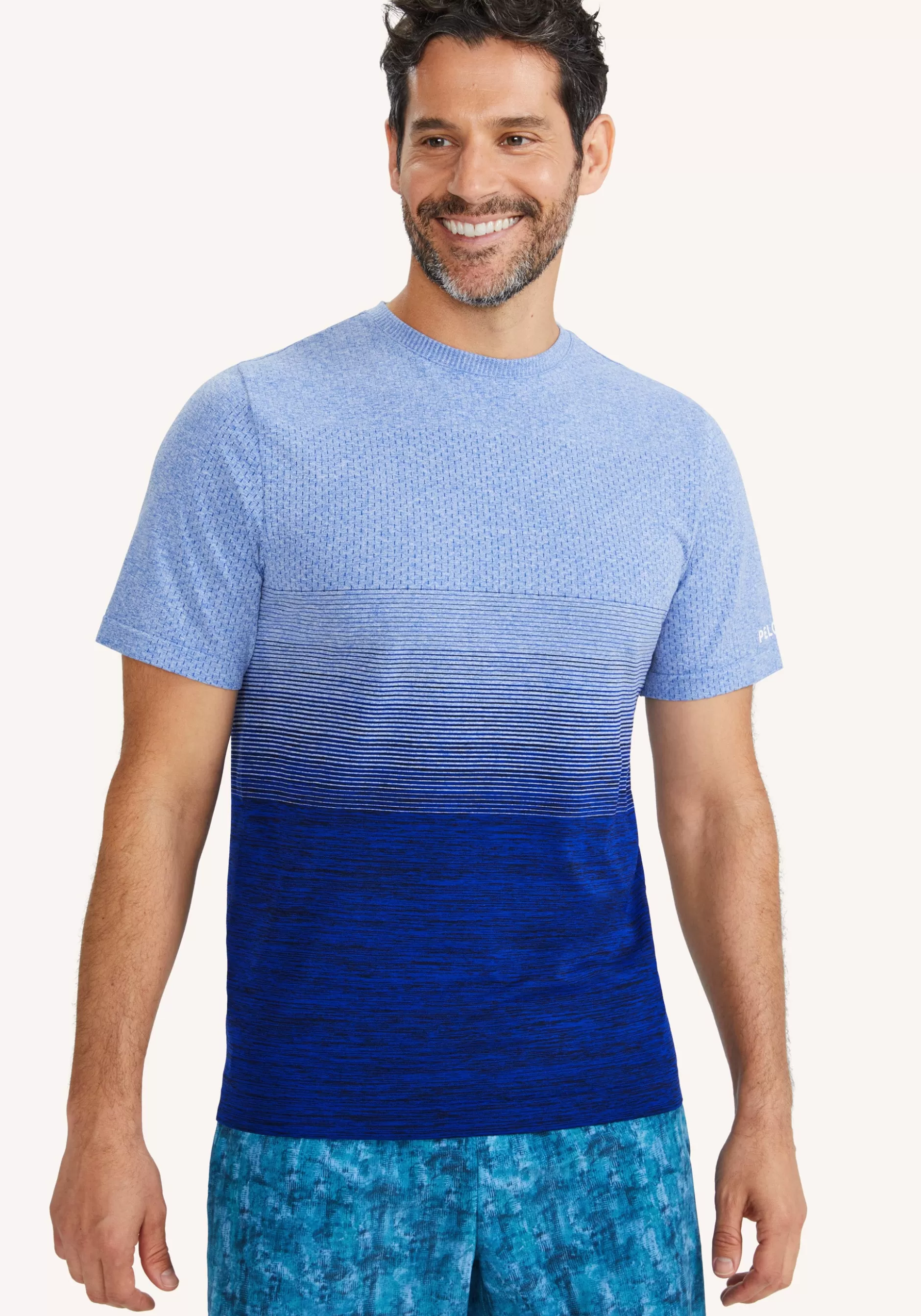 Outlet Ombre Seamless Short Sleeve Men Tops