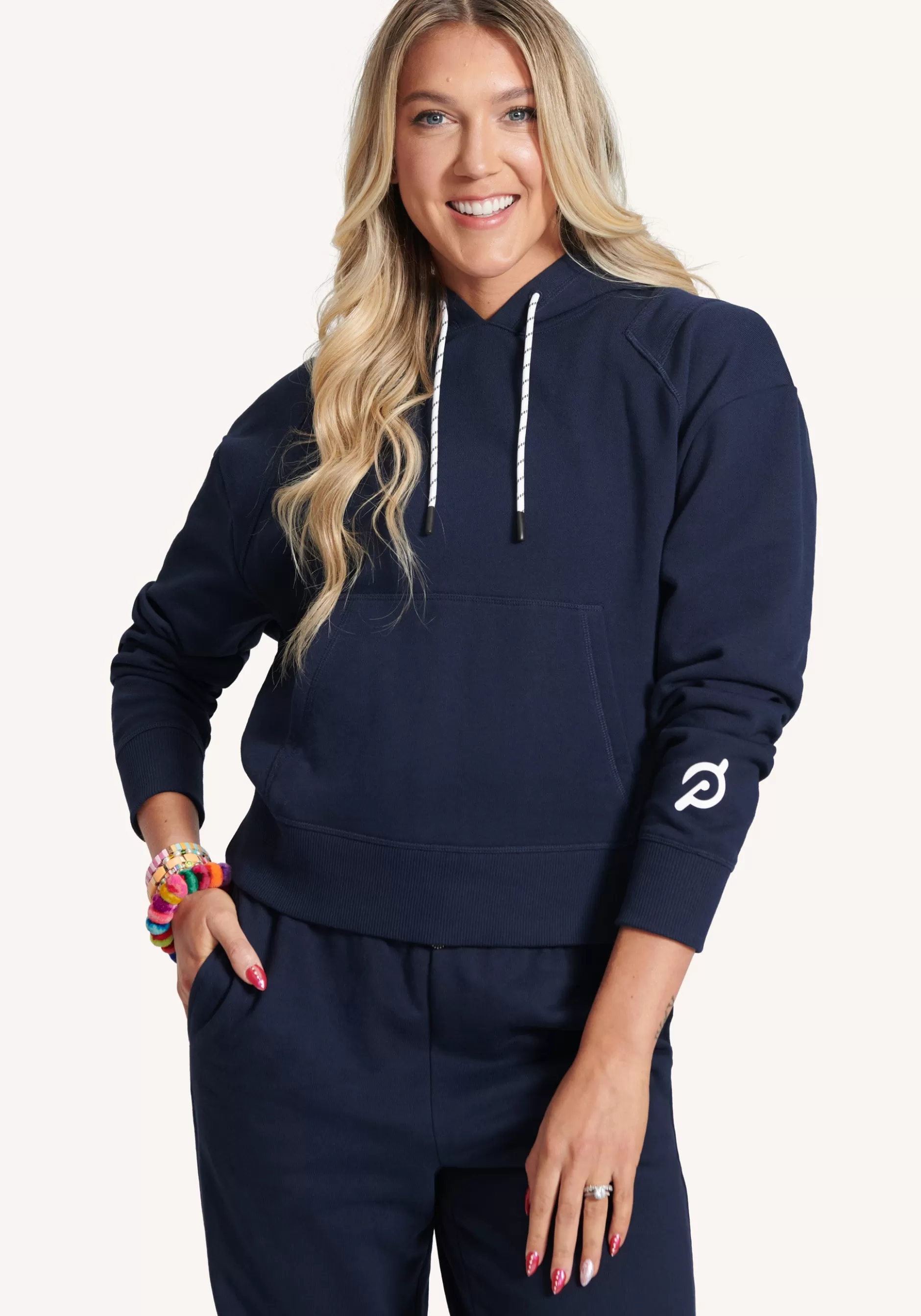 Hot Rib Insert Pullover Hoodie Women Tops