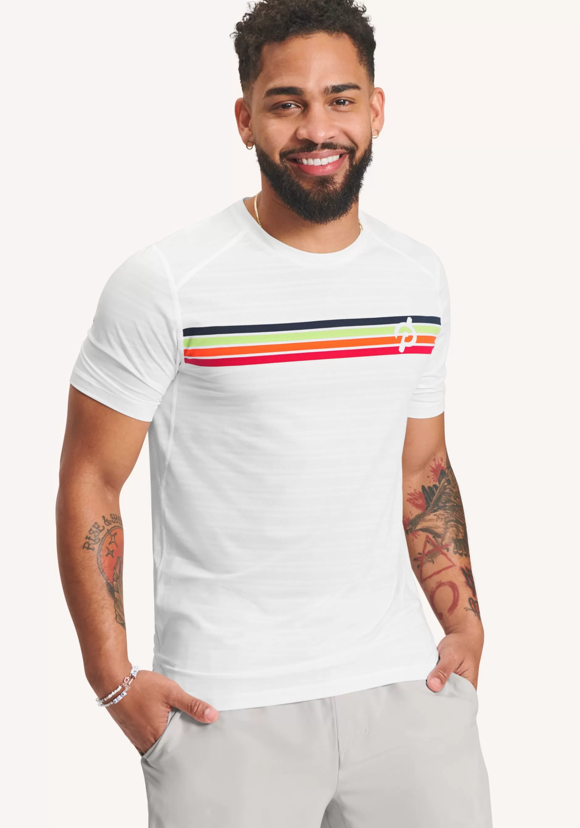 Cheap Stripe Set In Short Sleeve Men Tops