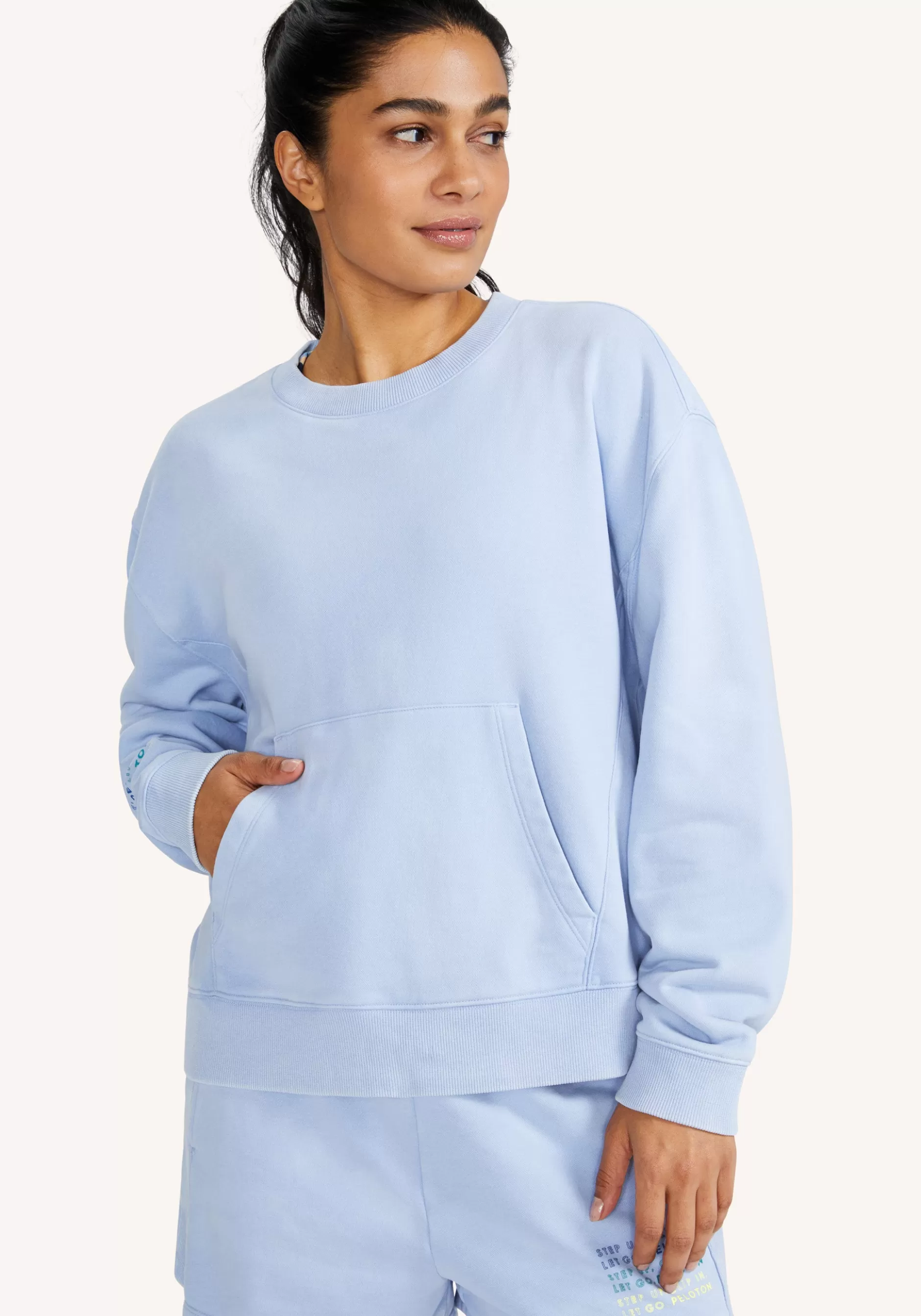 Cheap Sunwashed Pocket Crewneck Women Tops